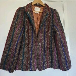 D.K. Gold Don Kenny Women’s 14 Wool Blend Vintage Boho Blazer Jacket 1980s Artsy
